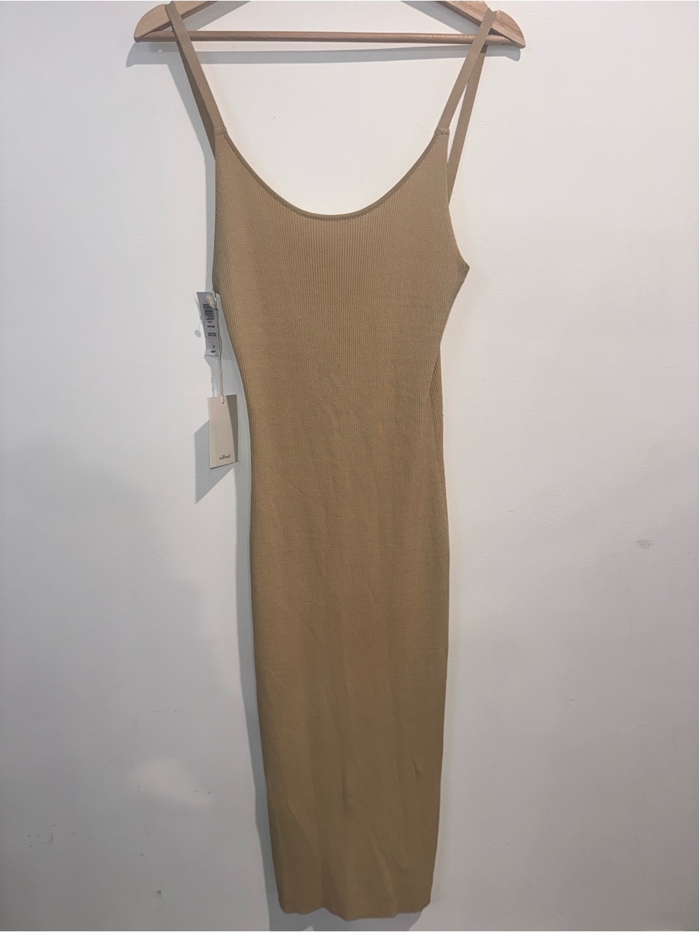 Wilfred for Aritzia anthem knit bodycon midi dress size medium NWT beach vacay - Picture 2 of 9